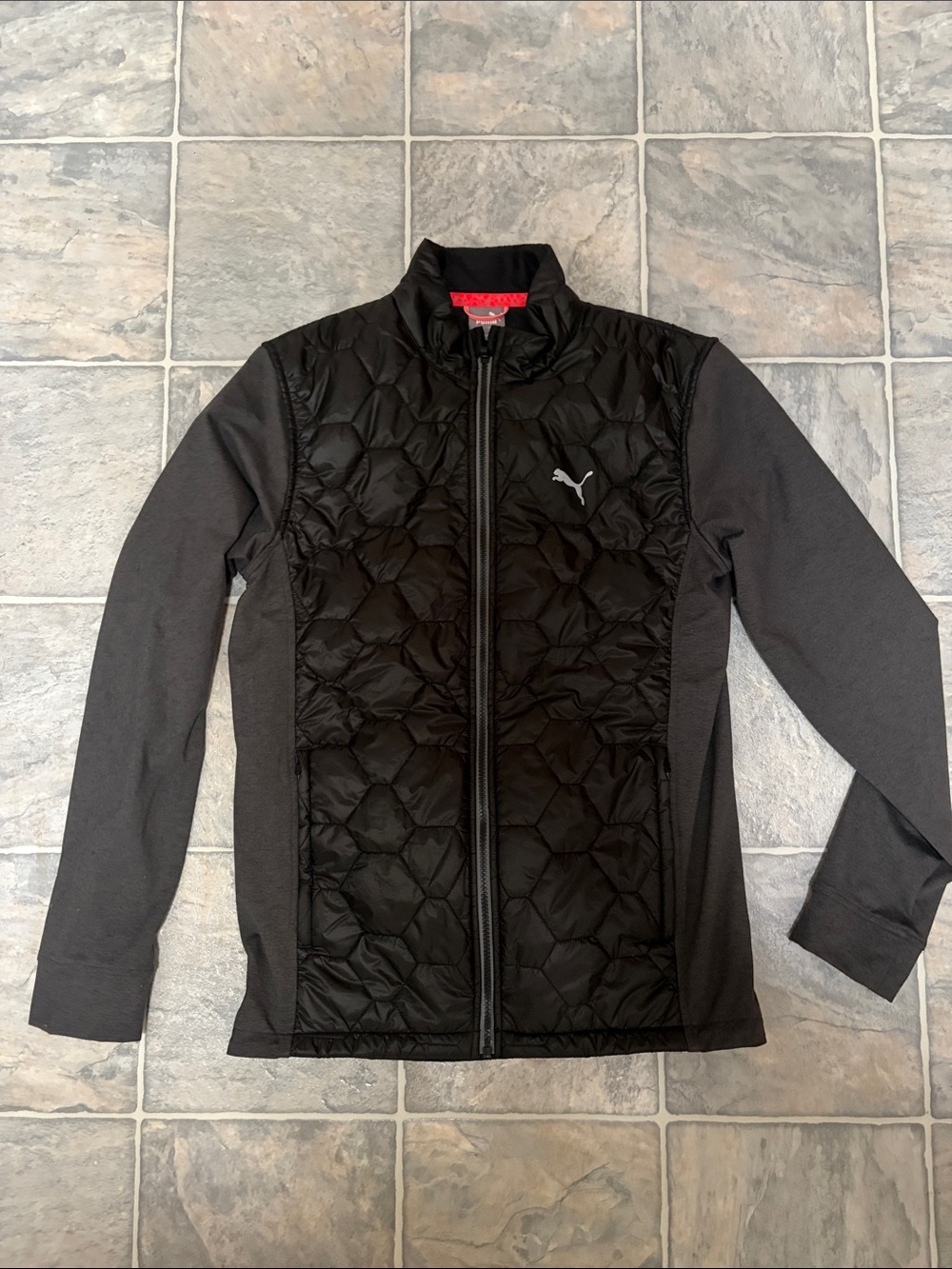 Puma Men’s Black Quilted Front Performance Jacket